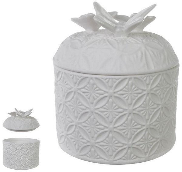 Caixa Decorativa Porcelana Branco 9,5cm