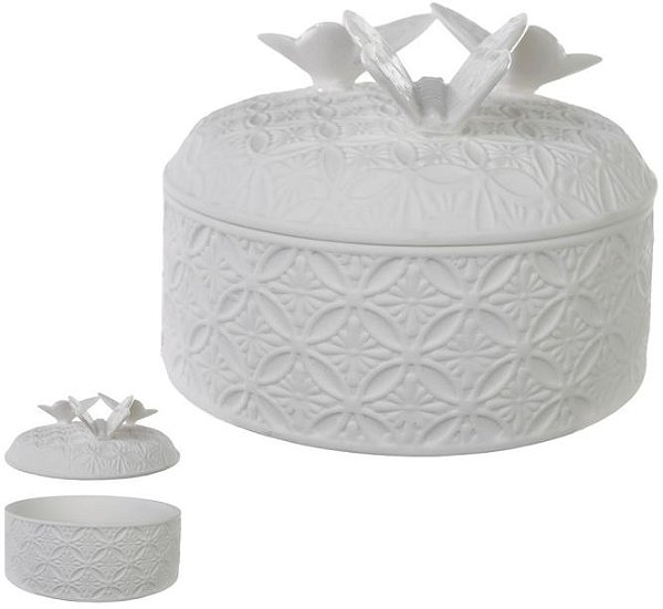Caixa Decorativa Porcelana Branco 11,5cm