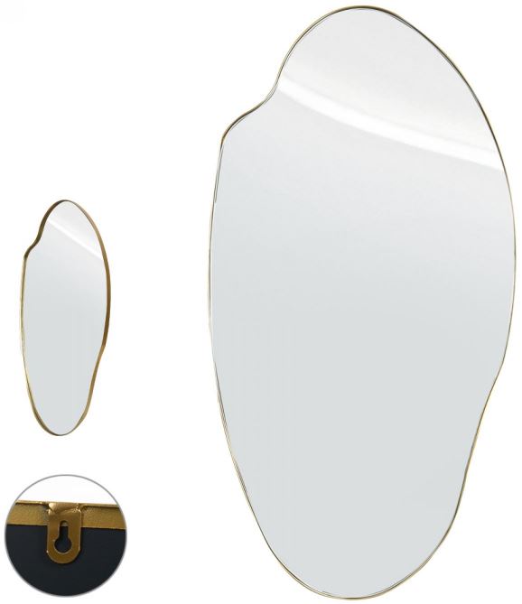 Espelho Decorativo Metal Dourado 90cm