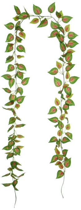 Planta Artificial Folhagem Coleus Guirlanda Real Toque X135 Verde Vermelho 2,3cm