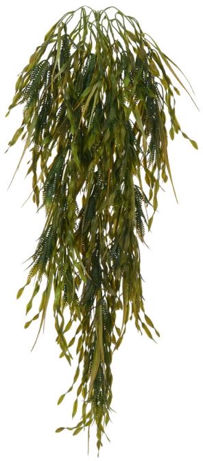 Planta Artificial Folhagem Grass Pendurar X125 Verde Outono 94cm