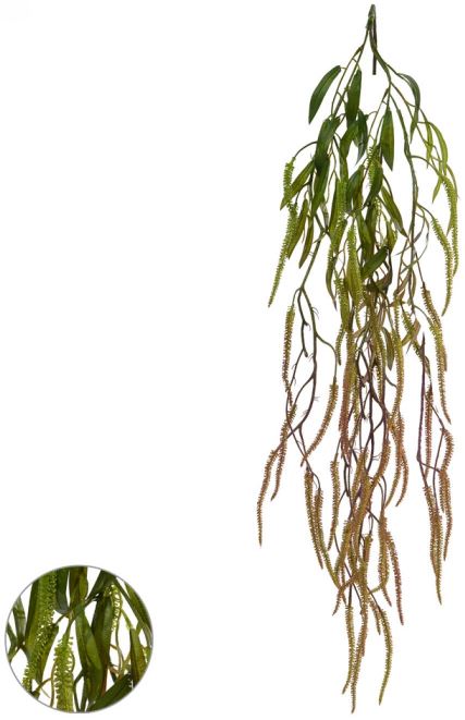 Planta Artificial Folhagem Grass Pendurar Verde Outono 1,17cm