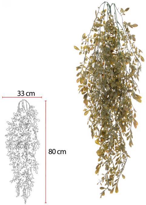 Planta Artificial Folhagem Folha Pendurar C/Powder X27 Verde Outono 90cm