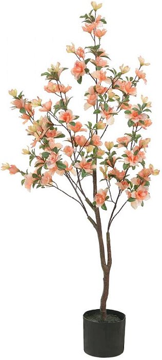 Planta Artificial Arvore Azaleia Pu C/Pote X86 Laranja1,20cm