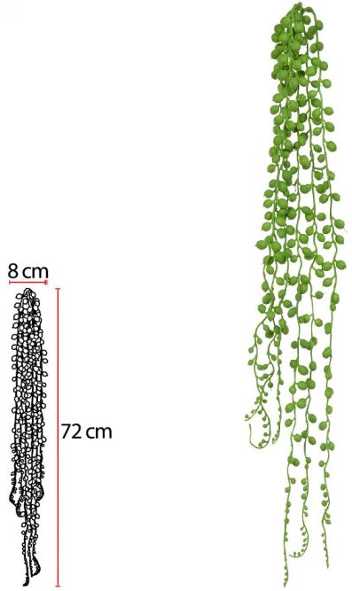 Planta Artificial Folhagem Suculenta Sedum Pendurar X6 75cm