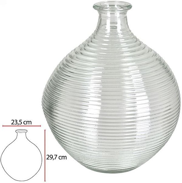 Vaso Decorativo Vidro Transparente 29,7cm