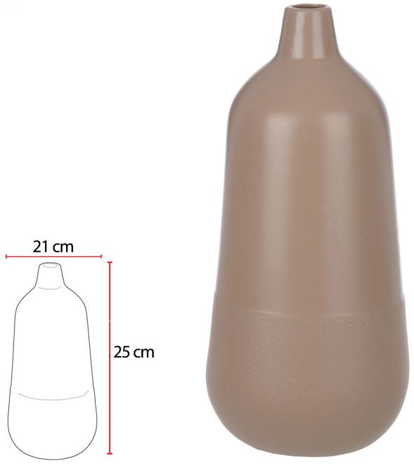 Vaso Decorativo Ceramica Bege 25cm