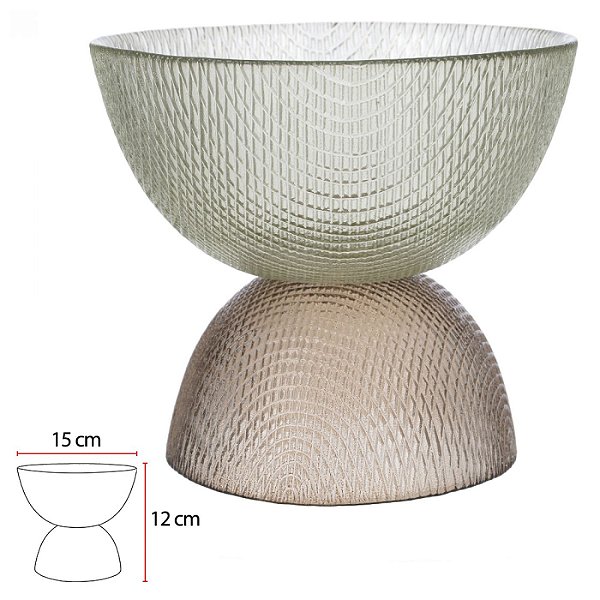 Vaso Decorativo Vidro Verde Marrom 15cm