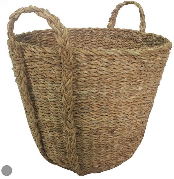 Cesto Decorativo Seagrass RD C/Alça Bege Natural 35cm
