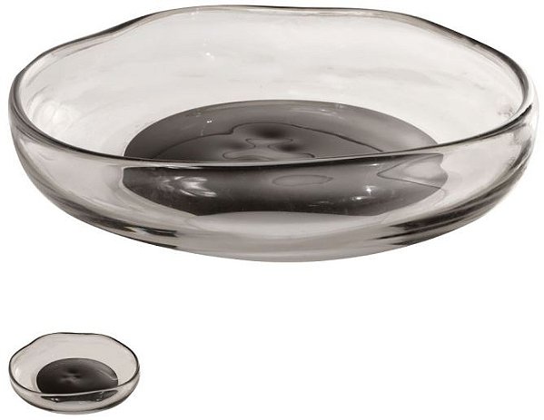 Centro Decorativo Vidro Transparente Preto 5,5cm
