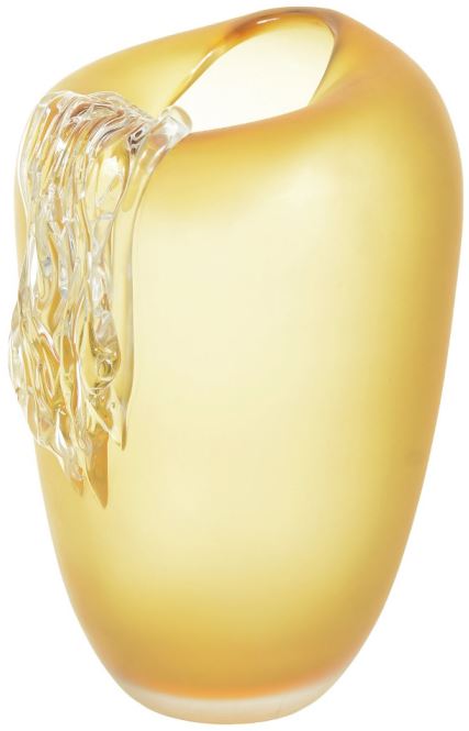 Vaso Decorativo Vidro Ambar Fosco 27cm