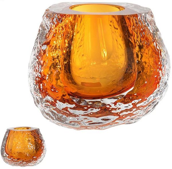 Vaso Decorativo Vidro Ambar 12cm