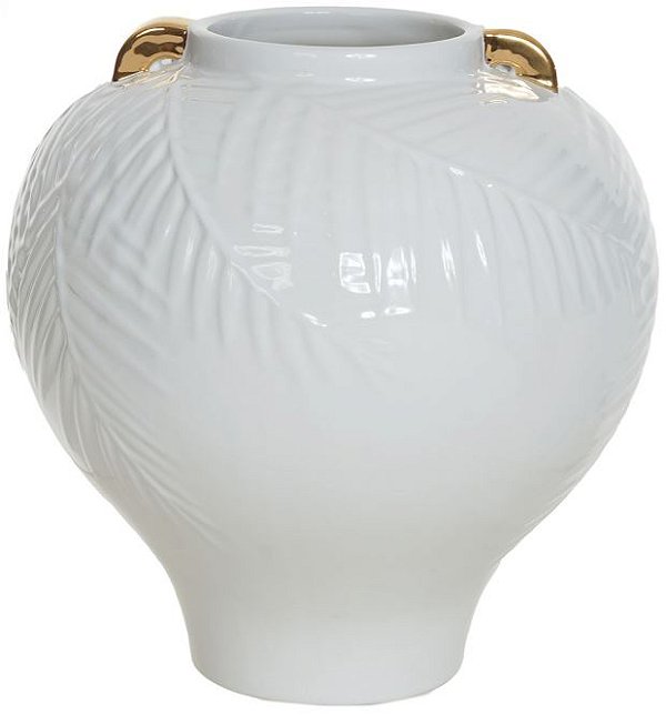 Vaso Decorativo Ceramica Branco 23,5cm