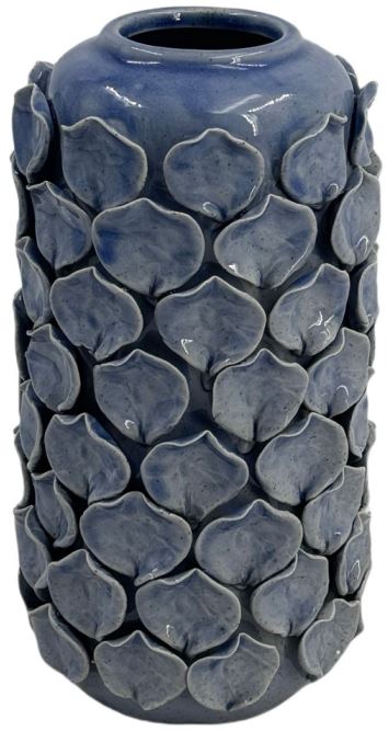 Vaso Decorativo Ceramica Azul 25cm