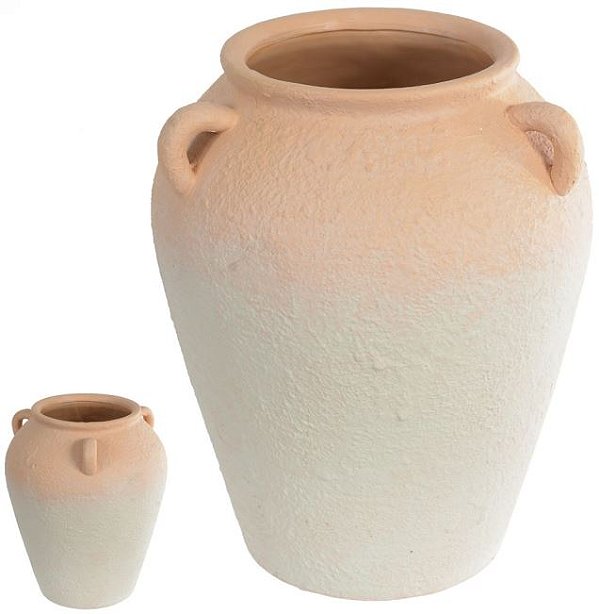 Vaso Decorativo Ceramica Terracota Bege 30cm