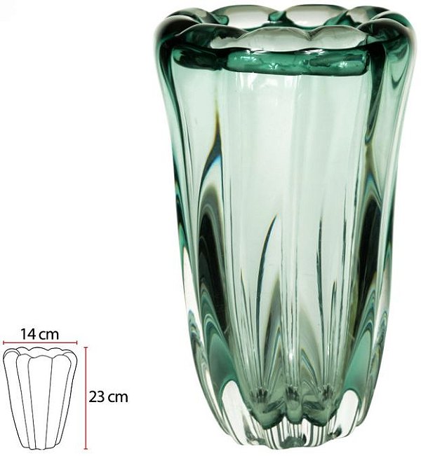 Vaso Decorativo Vidro Tipo Murano Verde 23cm