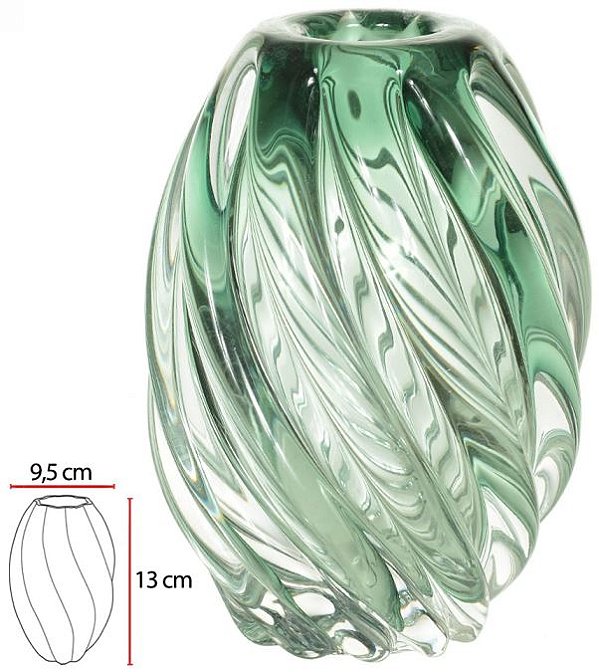 Vaso Decorativo Vidro Tipo Murano Verde 13cm