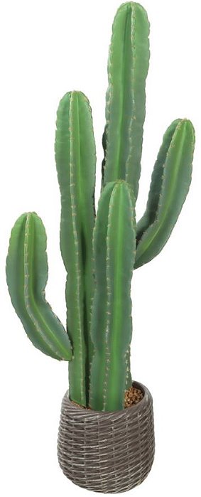 Planta Artificial Arvore Cacto Pu C/Pote X3 Verde 96cm
