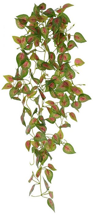 Planta Artificial Folhagem Coleus Pendente Real Toque X162 Verde Vermelho 1,1m