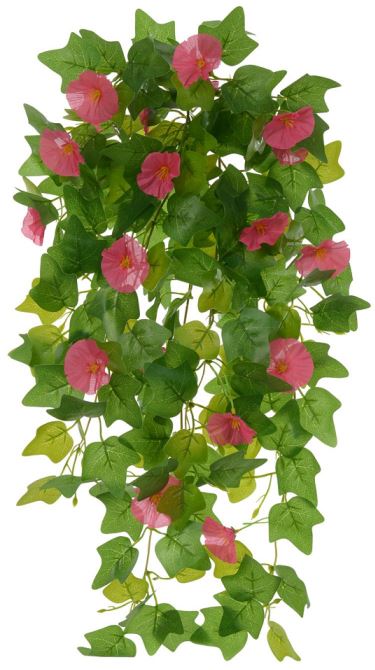 Planta Artificial Folhagem Hera Pendente Real Toque X23 Rosa 68cm