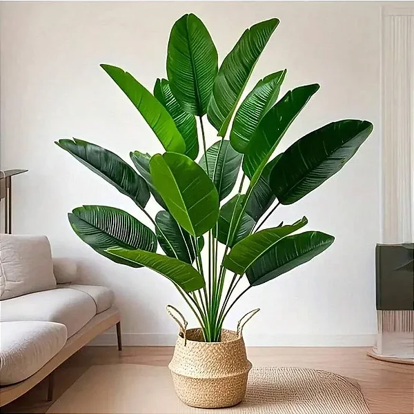 Planta Árvore Artificial Bananeira 18 Folhas 82cm