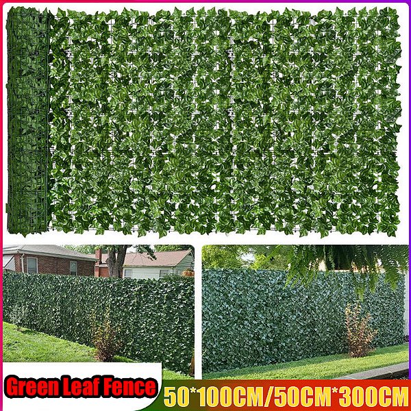 Folhagem Artificial Grama 1m/3m Painéis de Cerca de Folha Verde