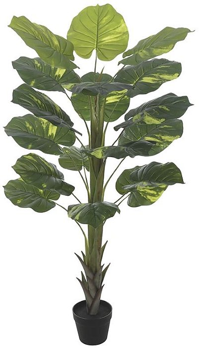 Planta Artificial Arvore Jiboia Real Toque C/Pote X18 Verde 1.4m
