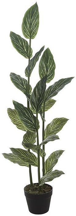 Planta Artificial Arvore Philodendron Real Toque C/Pote X19 Verde Creme 1.2m