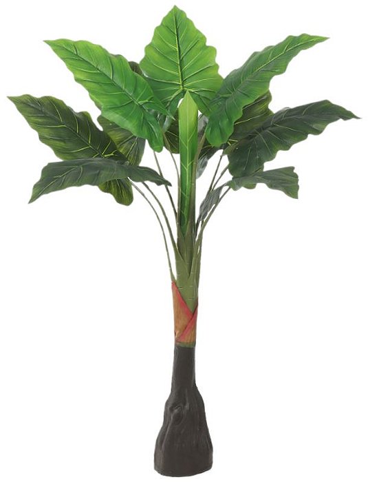 Planta Artificial Arvore Alocasia Real Toque X9 Verde 1.05m