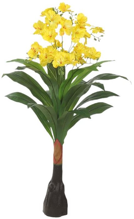 Planta Artificial Arvore Flor Real Toque X11 Amarelo 90cm