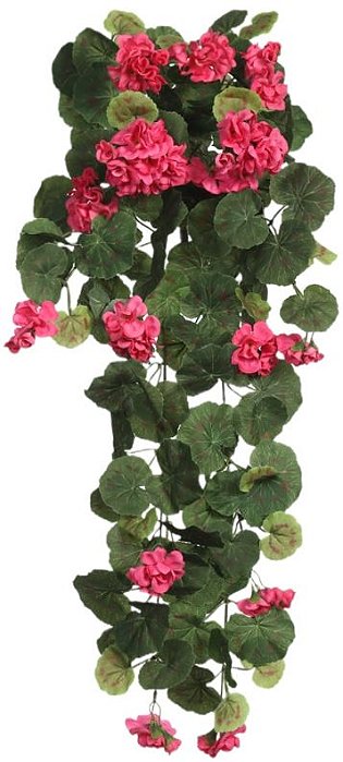 Planta Artificial Folhagem Geranio Pendentes X73 Fucsia 76cm