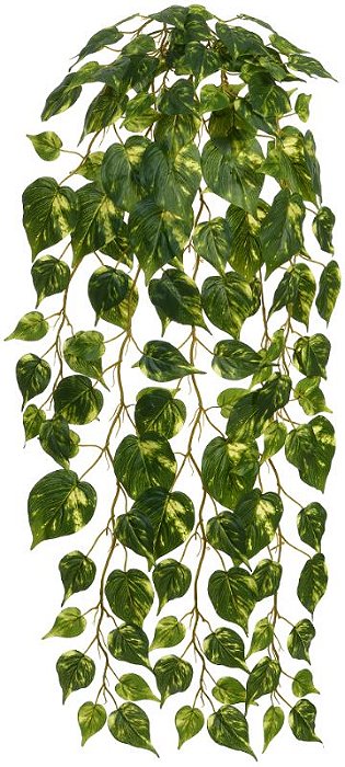 Planta Artificial Folhagem Jiboia Pendentes X134 Verde Creme 1.14m