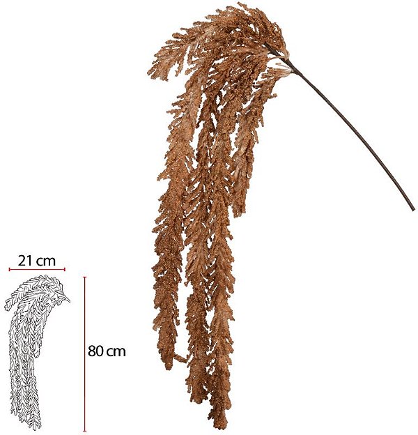 Planta Artificial Folhagem Amarantus Pendentes X5 Ocre Outono 1.35m