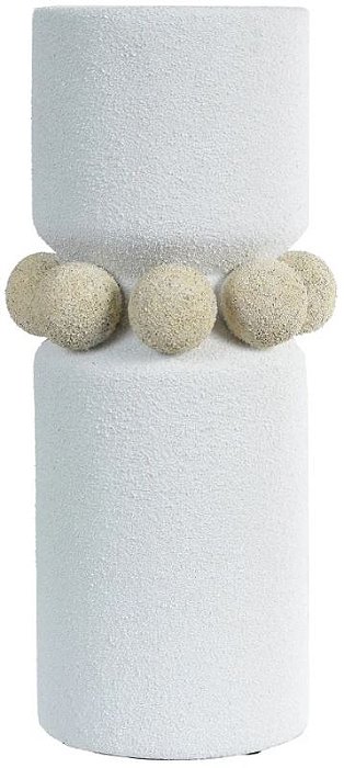 Vaso Decorativo Ceramica Branco Bege 39,2cm
