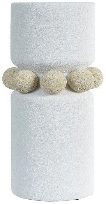 Vaso Decorativo Ceramica Branco Bege 30cm