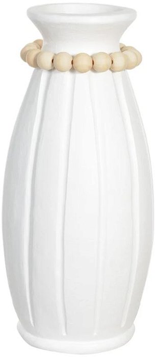 Vaso Decorativo Ceramica Off White 51cm