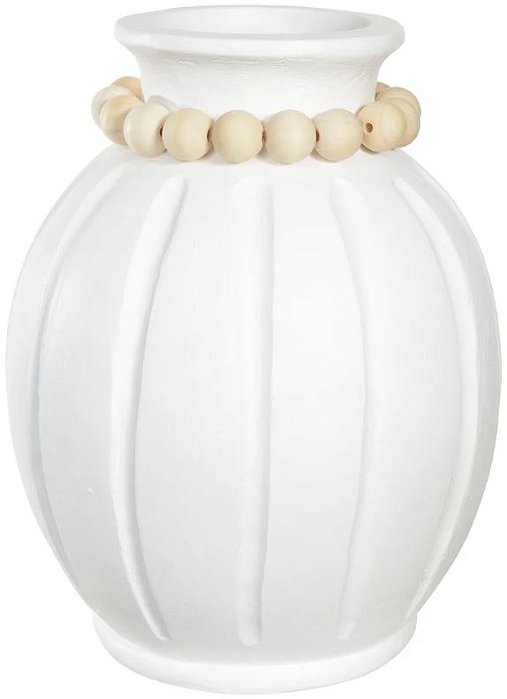 Vaso Decorativo Ceramica Off White 38cm