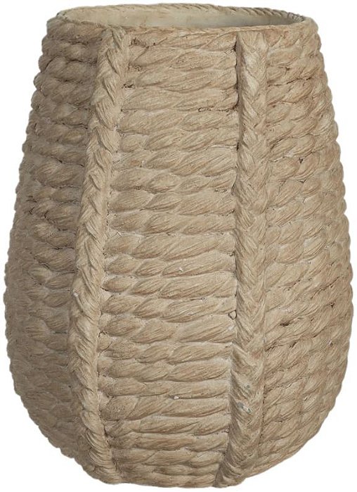 Vaso Decorativo Cimento Tramado Bege 29,5cm