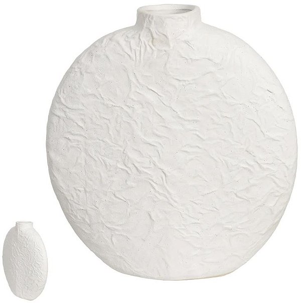 Vaso Decorativo Ceramica Textura Branco 8cm