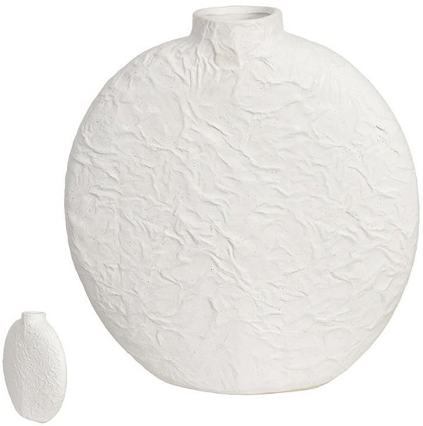 Vaso Decorativo Ceramica Textura Branco 8cm