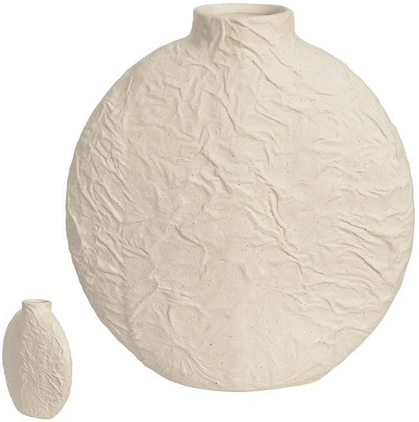 Vaso Decorativo Ceramica Textura Bege 8cm