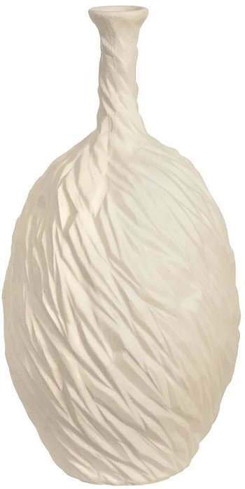 Vaso Decorativo Ceramica Textura Bege 40cm