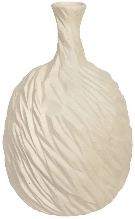 Vaso Decorativo Ceramica Textura Bege 31cm