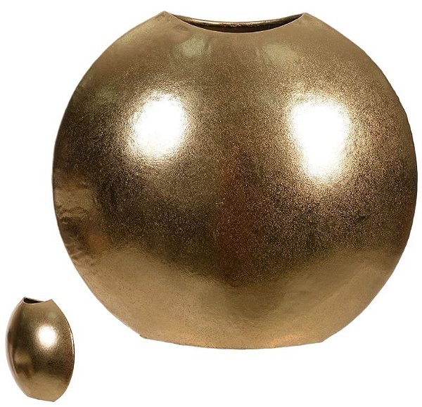 Vaso Decorativo Metal Polido Dourado 10,5cm