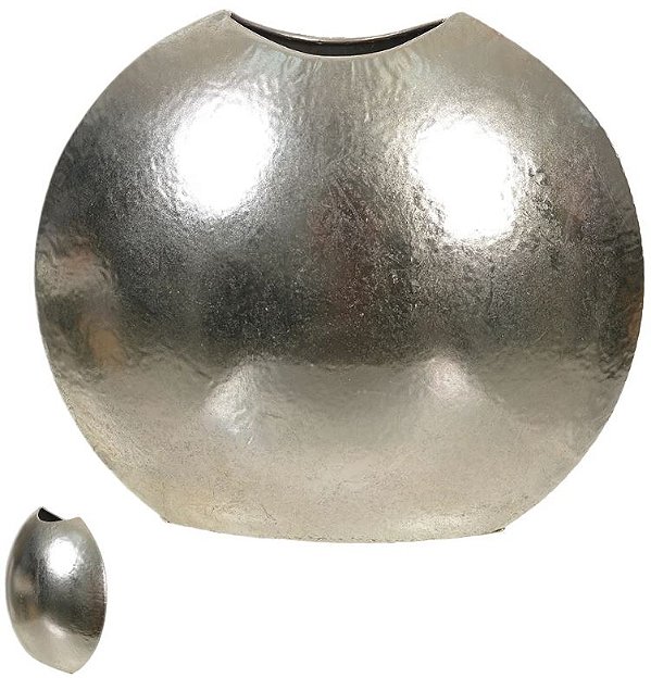 Vaso Decorativo Metal Polido Prata 10,5cm