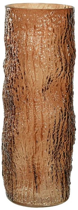 Vaso Decorativo Vidro Texturizado Marrom 31cm