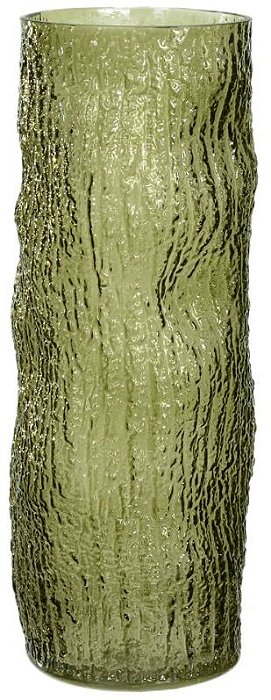 Vaso Decorativo Vidro Texturizado Verde 40cm