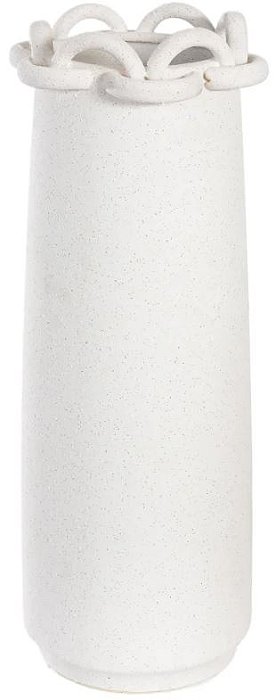 Vaso Decorativo Ceramica Chain Branco 43cm