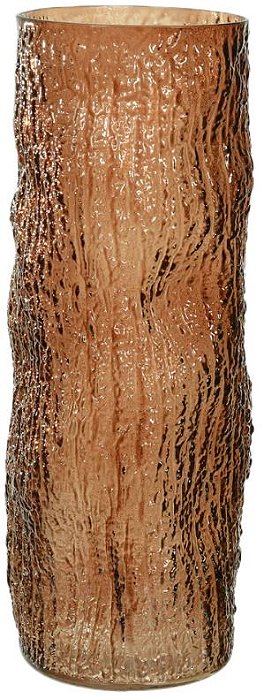 Vaso Decorativo Vidro Texturizado Marrom 40cm