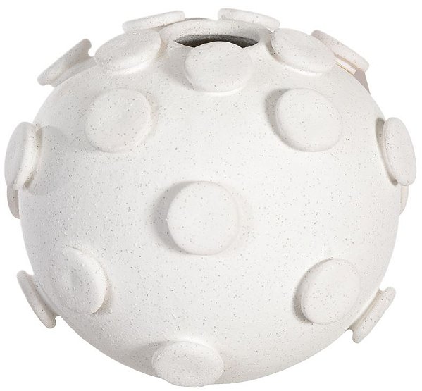 Vaso Decorativo Ceramica Balls Branco 20cm
